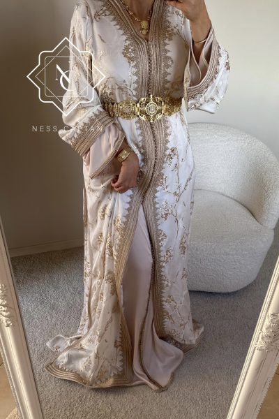 🧵🪡TAKCHITA BROCHET DE SOIE BLANC CASSE/ BEIGE