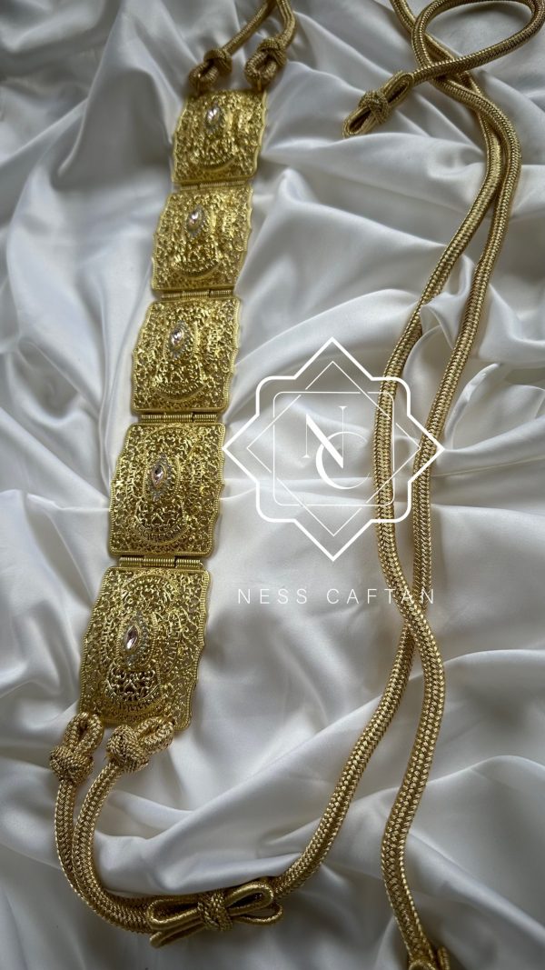 Ceinture à corde - pendentif carré