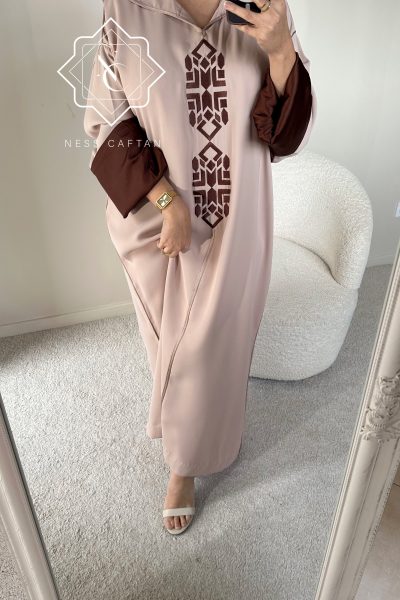 🧵🪡DJELLABA FATIMA beige/marron