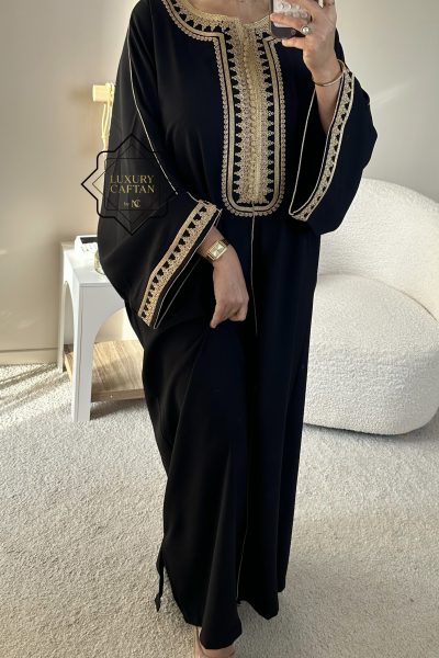 CAFTAN SOHANE NOIR COUTURE DORÉ