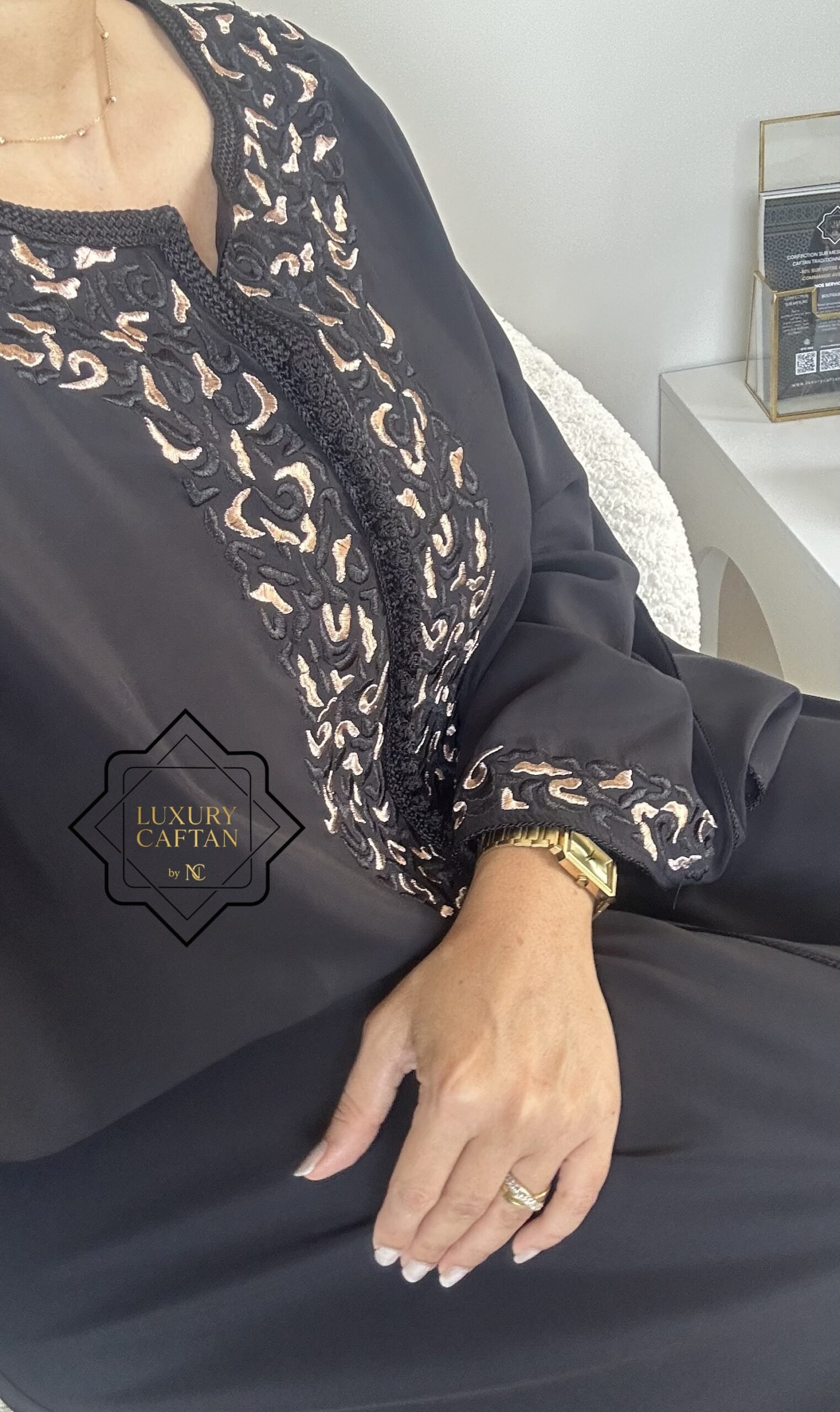 CAFTAN NOIR BRODÉ – Image 2