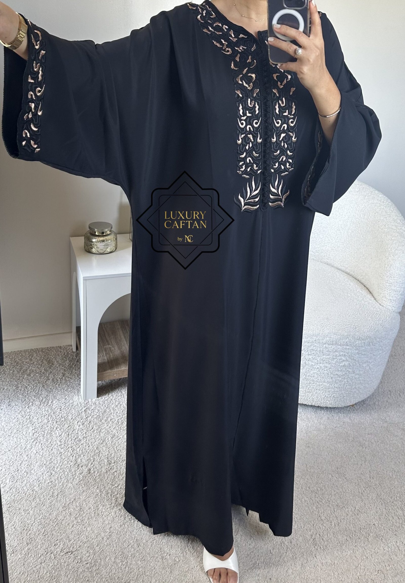 CAFTAN NOIR BRODÉ – Image 3