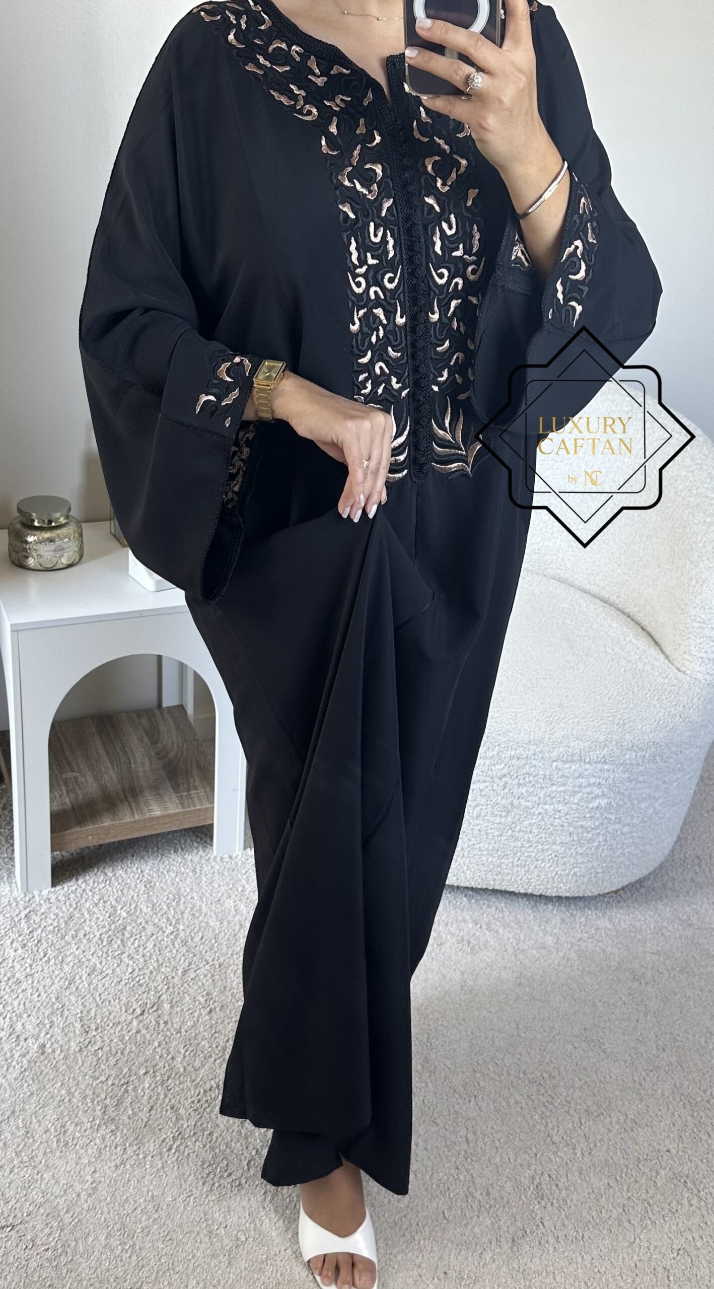 CAFTAN NOIR BRODÉ