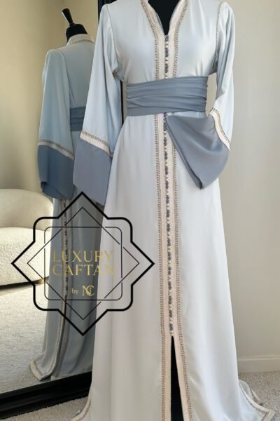 🧵🪡CAFTAN Blanc Cassé & Gris Clair