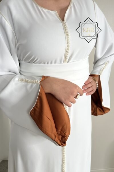 🧵🪡CAFTAN BLANC & CUIVRÉ