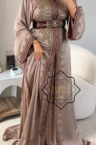 🧵🪡TAKCHITA DRAP DE SOIE MARRON