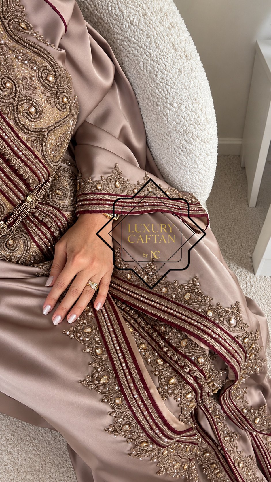 🧵🪡TAKCHITA DRAP DE SOIE MARRON – Image 2