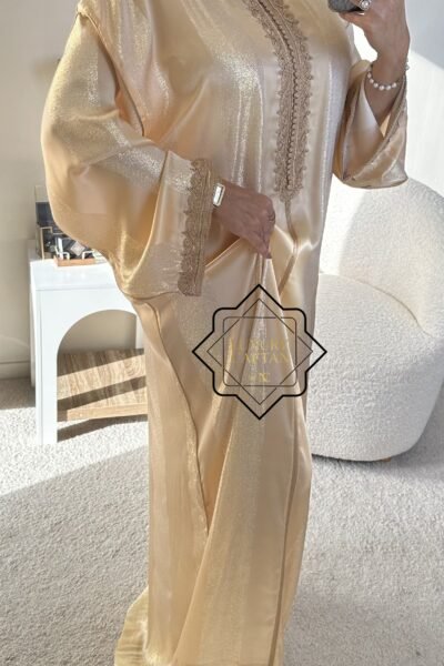🧵🪡CAFTAN JOHARA Beige Doré