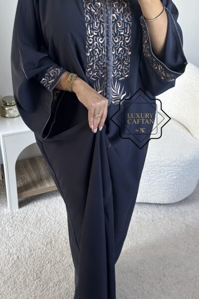 CAFTAN NOIRE FLEURIE